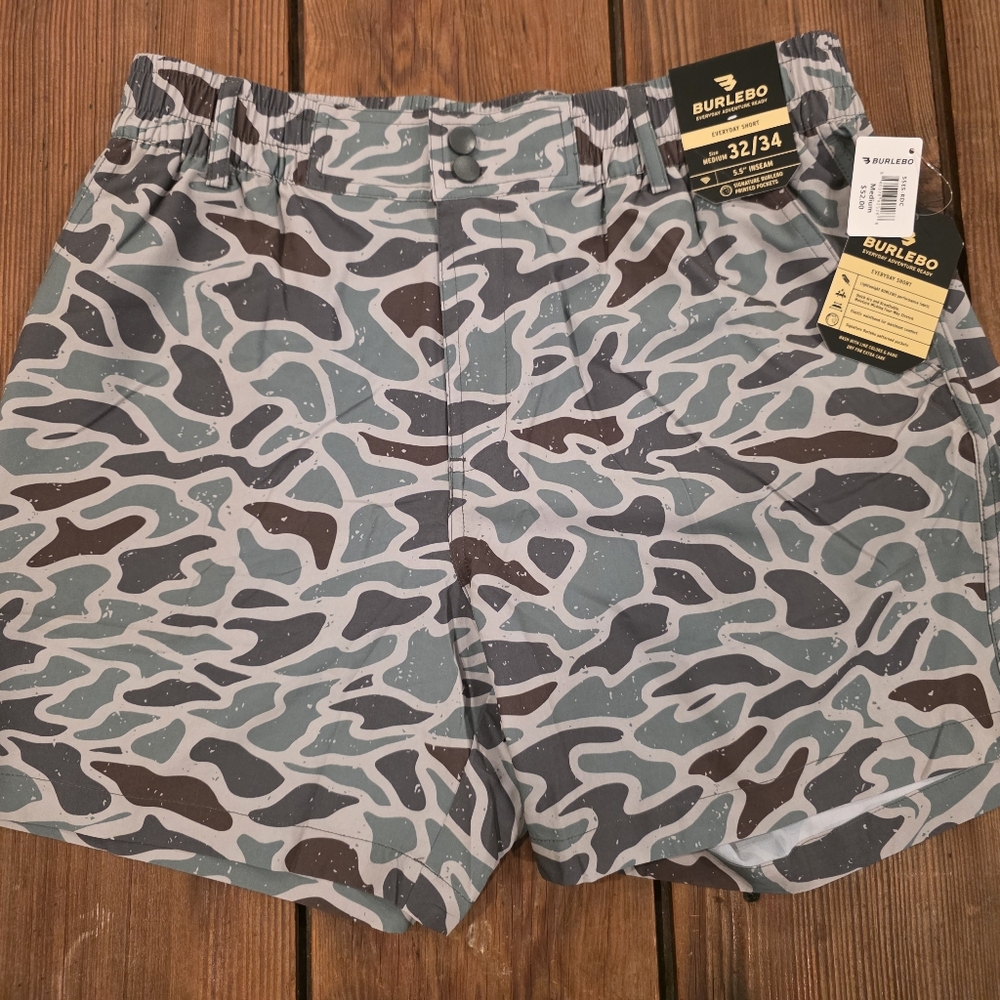 BURLEBO Green and Gray Camo Everyday Shorts